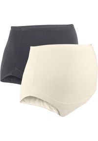 bonprix - Figi ciążowe z bawełny organicznej (2 pary). Stan: podwyższony. Kolekcja: moda ciążowa. Kolor: beżowy. Materiał: bawełna #1