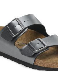 Birkenstock - Klapki damskie BIRKENSTOCK ARIZONA BF. Okazja: na co dzień. Kolor: szary. Materiał: mikrofibra, skóra, syntetyk, materiał. Wzór: paski. Sezon: lato. Styl: casual, elegancki #8