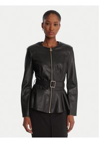 Rinascimento Kurtka z imitacji skóry CFC0125192003 Czarny Slim Fit. Kolor: czarny. Materiał: skóra