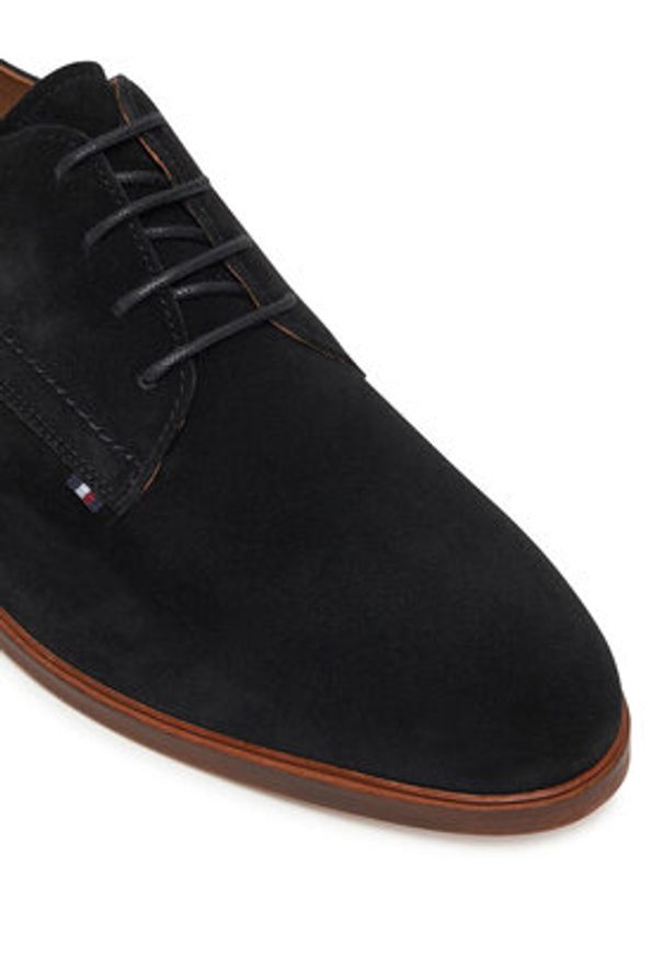 TOMMY HILFIGER - Tommy Hilfiger Półbuty Dress FM0FM05725 Czarny. Kolor: czarny. Materiał: zamsz, skóra