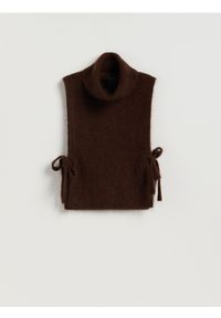 Reserved - Kołnierz z wełną i moherem - ciemnobrązowy. Kolor: brązowy. Materiał: wełna, moher #1
