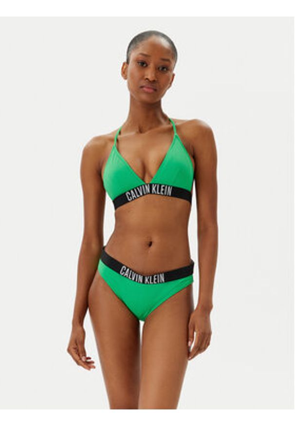 Calvin Klein Swimwear Góra od bikini KW0KW02854 Zielony. Kolor: zielony. Materiał: syntetyk