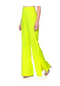 AGGI - Neonowo żółte spodnie Camilla. Kolor: żółty. Materiał: tkanina, jedwab, wiskoza. Styl: wizytowy #3
