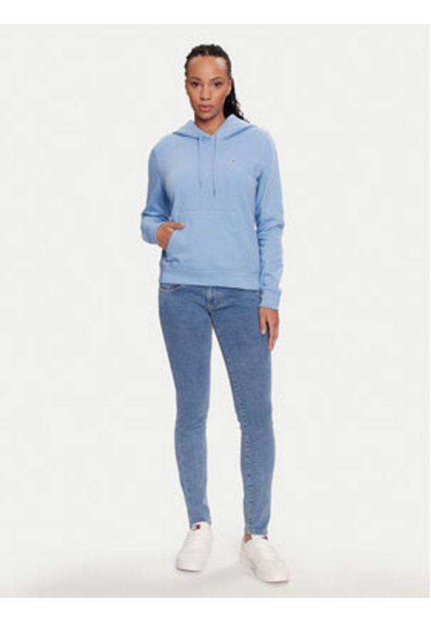 Tommy Jeans Bluza Flag DW0DW19727 Niebieski Regular Fit. Kolor: niebieski. Materiał: bawełna