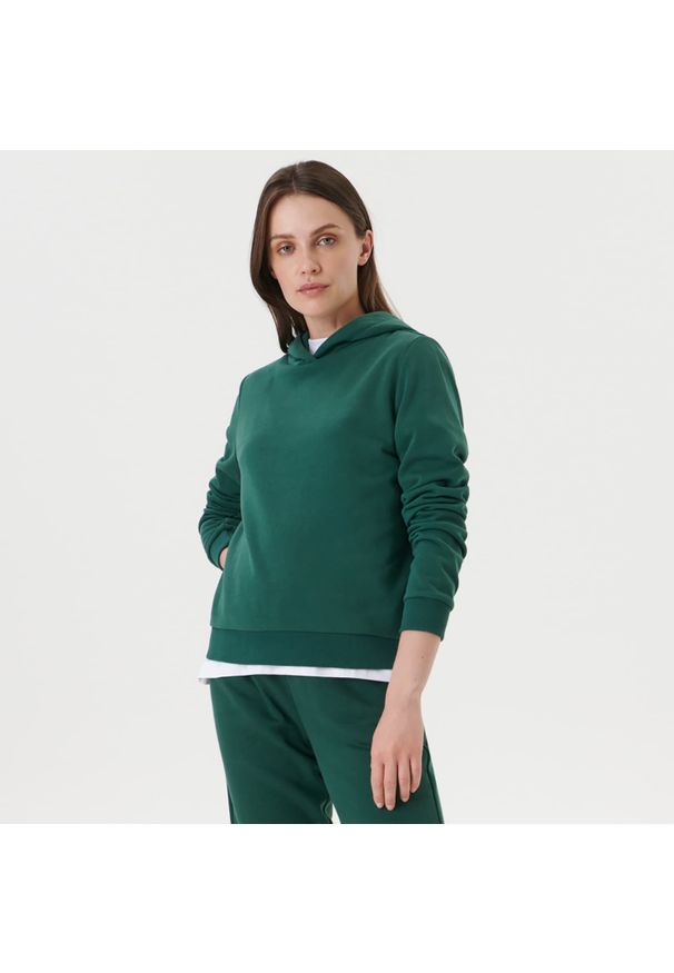 Sinsay - Bluza z kapturem - Khaki. Typ kołnierza: kaptur. Kolor: brązowy