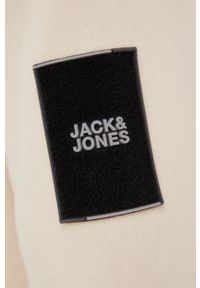 Jack & Jones bluza męska kolor beżowy z kapturem gładka. Typ kołnierza: kaptur. Kolor: beżowy. Wzór: gładki