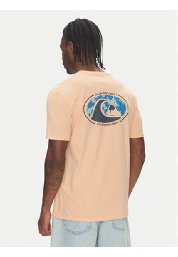 Quiksilver T-Shirt Ev Flower Chaos Ss EQYZT08050 Pomarańczowy Regular Fit. Kolor: pomarańczowy. Materiał: bawełna