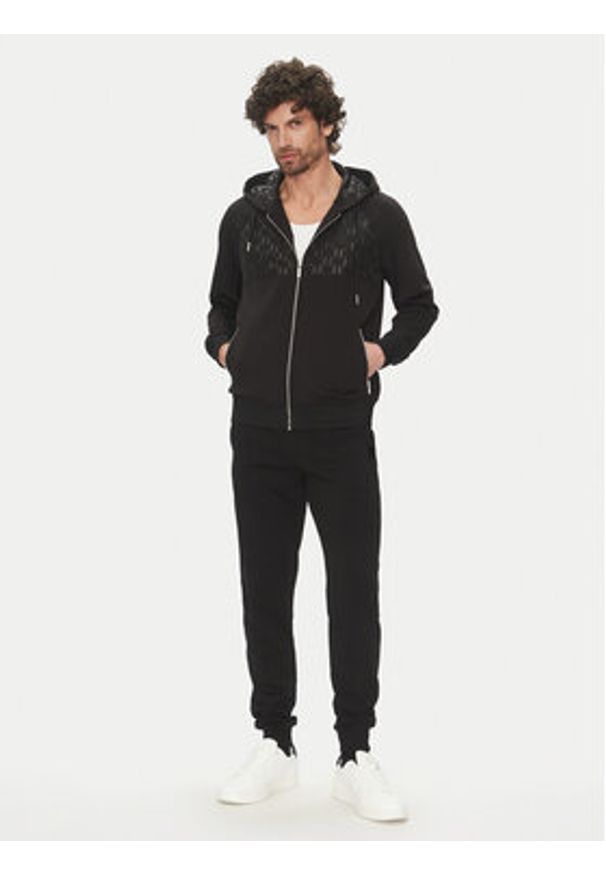 Karl Lagerfeld - KARL LAGERFELD Bluza 705022 552901 Czarny Regular Fit. Typ kołnierza: dekolt w karo. Kolor: czarny. Materiał: syntetyk