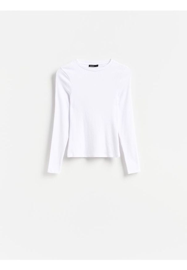 Reserved - Prążkowany longsleeve - wielobarwny. Materiał: prążkowany. Długość rękawa: długi rękaw