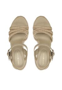 TOMMY HILFIGER - Tommy Hilfiger Espadryle Essential Basic Wedge Sandal FW0FW07220 Beżowy. Kolor: beżowy #4