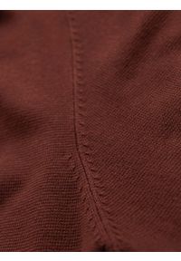 Ombre Clothing - Męski sweter z okrągłym dekoltem z elastycznej dzianiny o klasycznym splocie - bordowy V4 - Rozmiar: L. Okazja: na co dzień. Kolor: czerwony. Materiał: dzianina. Wzór: ze splotem. Styl: klasyczny #6