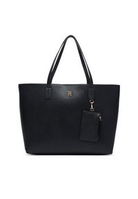 TOMMY HILFIGER - Tommy Hilfiger Torebka Th Icon Tote AW0AW18724 Czarny. Kolor: czarny. Materiał: skórzane #4