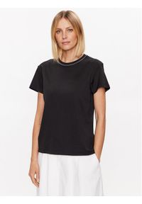 Fabiana Filippi T-Shirt JED273W126 Czarny Regular Fit. Kolor: czarny. Materiał: bawełna