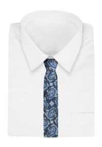 Alties - Krawat - ALTIES - Granat, Orientalny Wzór. Kolor: niebieski. Materiał: tkanina. Styl: elegancki, wizytowy