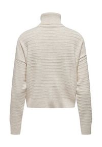 only - ONLY Golf 15294524 Beżowy Regular Fit. Typ kołnierza: golf. Kolor: beżowy. Materiał: syntetyk #6