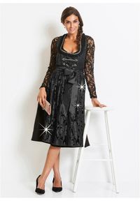 bonprix - Sukienka w ludowym stylu + fartuch (kompl. 2-częściowy). Kolor: czarny #1