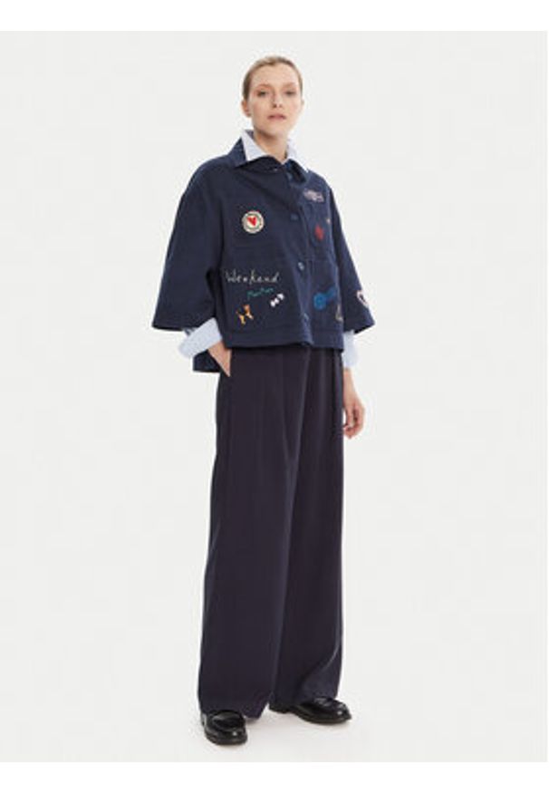 Weekend Max Mara Marynarka Assuan 2525046021 Granatowy Regular Fit. Kolor: niebieski. Materiał: bawełna