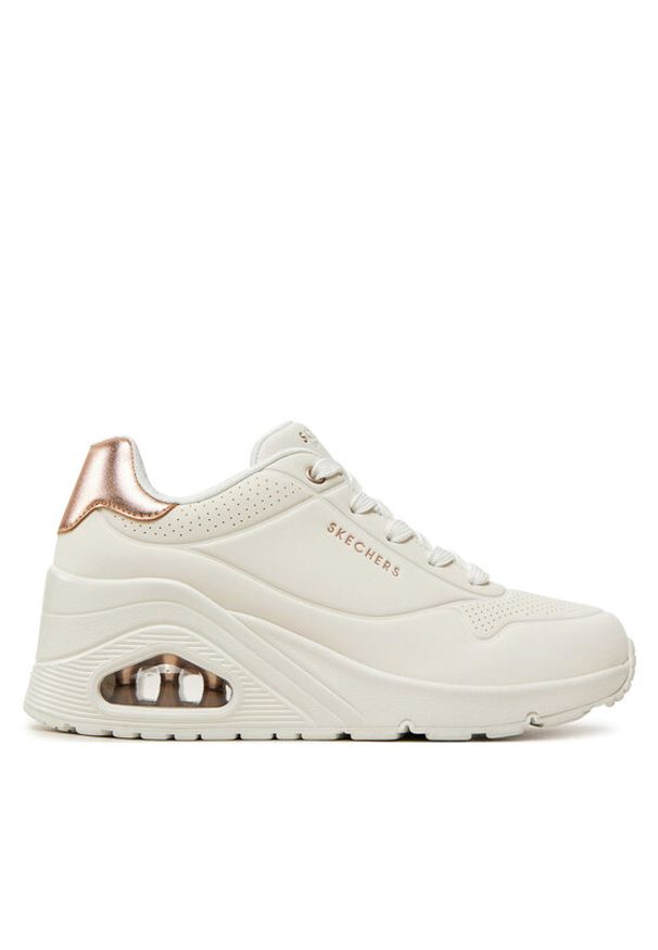 skechers - Skechers Sneakersy Uno Wedge - Hi Steps 177520/WHT Biały. Kolor: biały. Materiał: skóra