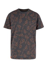 Volcano - T-shirt chłopięcy z rowerami T-ROKI JUNIOR. Kolor: szary. Materiał: włókno, prążkowany, bawełna, materiał. Wzór: nadruk. Styl: klasyczny