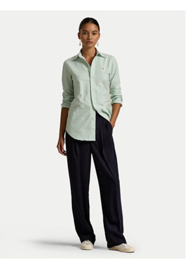 Polo Ralph Lauren Koszula 211941508007 Zielony Slim Fit. Typ kołnierza: polo. Kolor: zielony. Materiał: bawełna