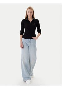 Calvin Klein Bluzka Ls Woven Label LV047E203G Czarny Slim Fit. Kolor: czarny. Materiał: bawełna #4