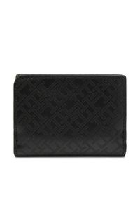 TOMMY HILFIGER - Tommy Hilfiger Duży Portfel Damski Th Distinct Trifold Wallet Mono AW0AW17257 Czarny. Kolor: czarny. Materiał: skóra
