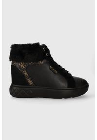 Guess sneakersy ROXANA kolor czarny FL8ROX FAL12. Nosek buta: okrągły. Kolor: czarny. Materiał: guma. Obcas: na koturnie #1