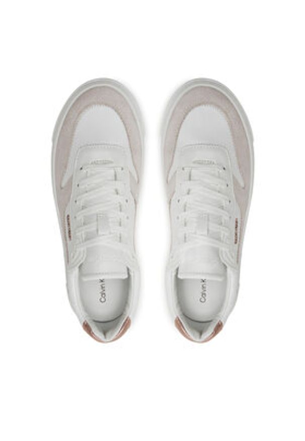 Calvin Klein Sneakersy Cupsole Lace Up W/Ml Mix M HW0HW02114 Biały. Kolor: biały. Materiał: skóra