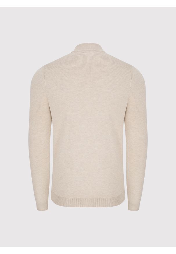 Pako Lorente - PAKO LORENTE – Beżowy półgolf męski. Okazja: na co dzień. Kolor: szary, beżowy, czarny. Materiał: poliester, wiskoza. Sezon: jesień. Styl: casual