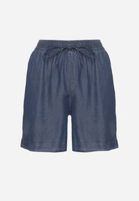 Born2be - Granatowe Bawełniane Szorty Bermudy z Elastyczną Gumką w Talii i Kieszeniami Tilmio. Okazja: na co dzień. Kolor: niebieski. Materiał: bawełna. Styl: sportowy, casual, elegancki #3
