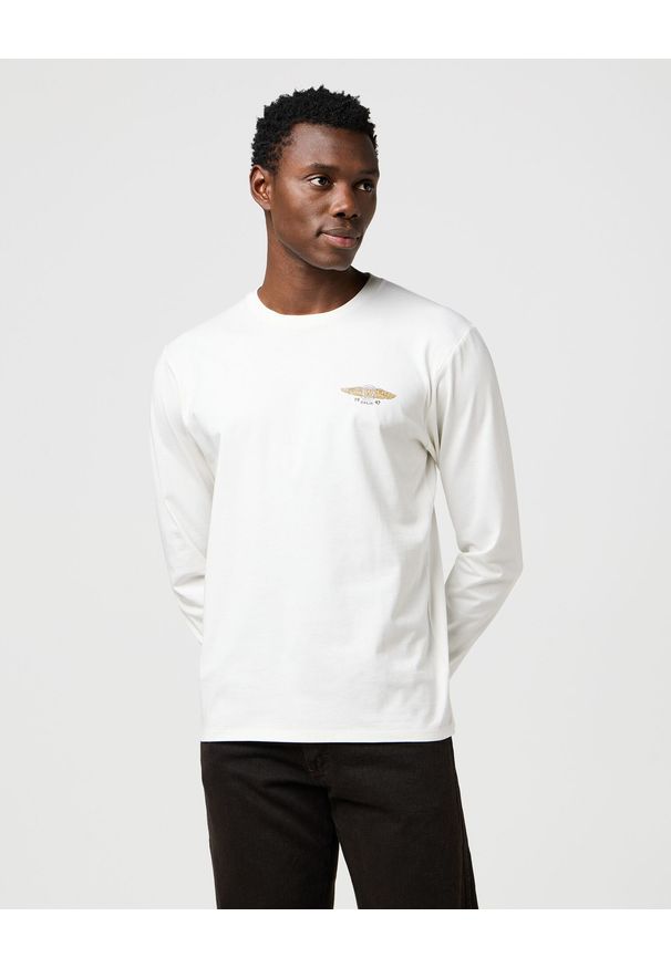 Wrangler - MESKA KOSZULKA WRANGLER LS AMERICANA TEE WORN WHITE 112371574