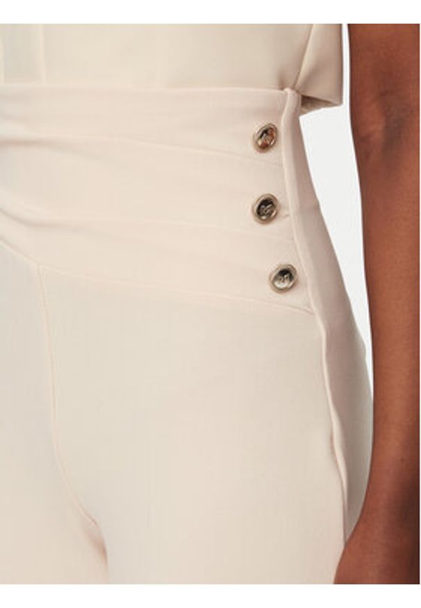 Rinascimento Spodnie palazzo CFC0020264002 Beżowy Flare Fit. Kolor: beżowy. Materiał: syntetyk