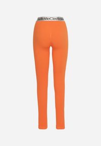 Born2be - Pomarańczowe Elastyczne Legginsy z Szeroką Gumą w Pasie Rindama. Kolor: pomarańczowy. Materiał: guma. Styl: sportowy #4