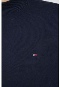 TOMMY HILFIGER - Tommy Hilfiger bluza damska kolor granatowy gładka. Kolor: niebieski. Materiał: bawełna. Wzór: gładki #6