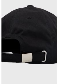 Calvin Klein czapka bawełniana kolor czarny z aplikacją. Kolor: czarny. Materiał: bawełna. Wzór: aplikacja #2