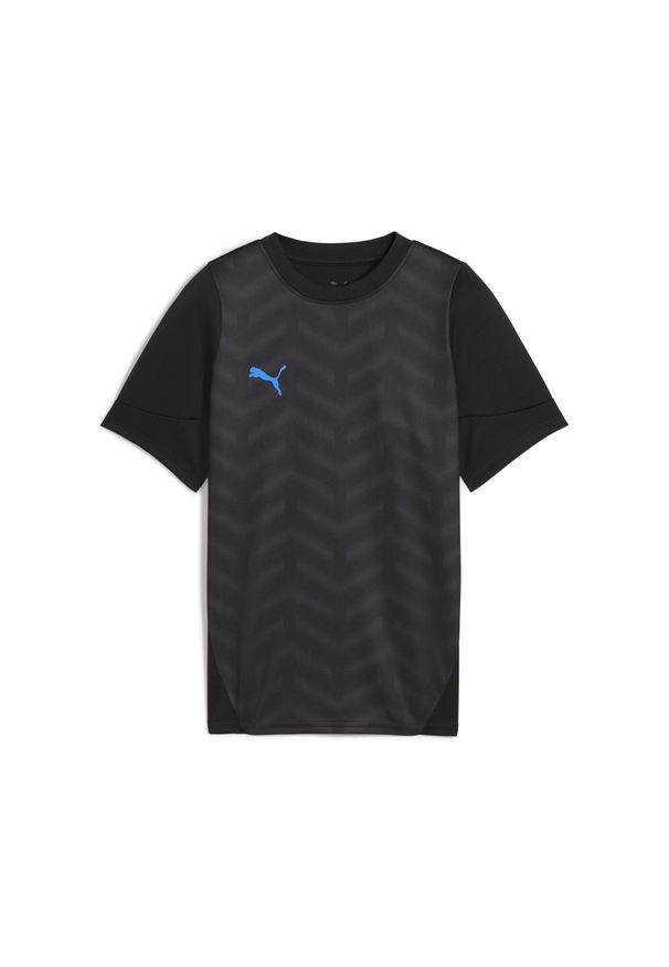 Puma - Młodzieżowa koszulka piłkarska individualCUP PUMA Black White Ultra Blue. Kolor: czarny, niebieski, wielokolorowy, biały. Sport: piłka nożna