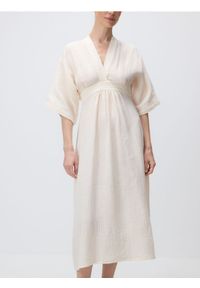 Reserved - Sukienka typu kimono - złamana biel. Materiał: bawełna