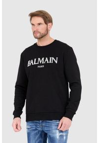 Balmain - BALMAIN Czarna bluza męska z dużym logo. Kolor: czarny