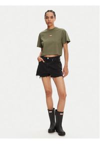 Hunter T-Shirt Abby HARW0059251 Khaki Boxy Fit. Kolor: brązowy. Materiał: bawełna #4