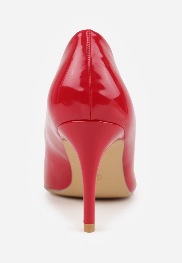 Renee - Czerwone Czółenka na Szpilce w Klasycznym Stylu Naolita. Kolor: czerwony. Wzór: gładki, aplikacja. Obcas: na szpilce. Styl: klasyczny