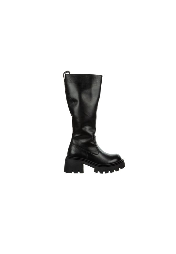 Kozaki Bayla-112 0630-8292 01 Black 112079, Czarny, Skóra naturalna - 39. Kolor: czarny. Materiał: skóra. Szerokość cholewki: normalna. Styl: elegancki