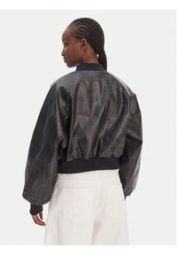 Adidas - adidas Kurtka z imitacji skóry Pleather KE5035 Czarny Oversize. Kolor: czarny. Materiał: skóra #3