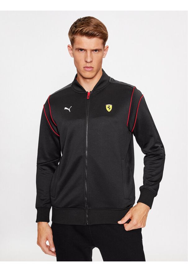 Puma Bluza Ferrari Race Mt7 620936 Czarny Regular Fit. Kolor: czarny. Materiał: bawełna, syntetyk