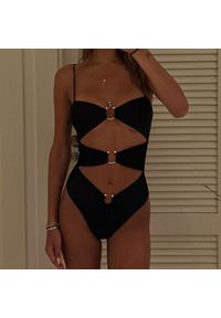 Intica - Strój kąpielowy jednoczęściowy z wycięciami na lato Ludka. Kolor: czarny. Materiał: materiał #2