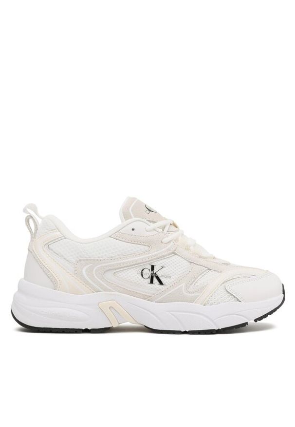 Calvin Klein Jeans Sneakersy Retro Tennis Oversized Mesh YM0YM00636 Écru. Materiał: zamsz, skóra