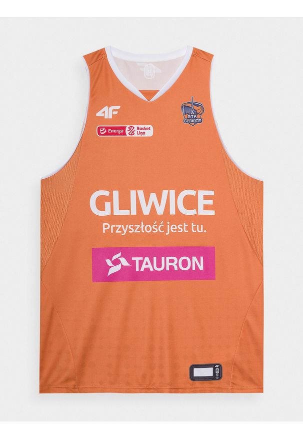 4f - Koszulka replika domowa męska 4F x GTK Gliwice. Kolor: wielokolorowy. Materiał: dzianina. Wzór: aplikacja, nadruk. Sport: koszykówka