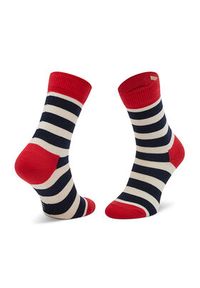 Happy-Socks - Happy Socks Zestaw 2 par wysokich skarpet dziecięcych KSTR02-4000 Granatowy. Kolor: niebieski. Materiał: materiał #3