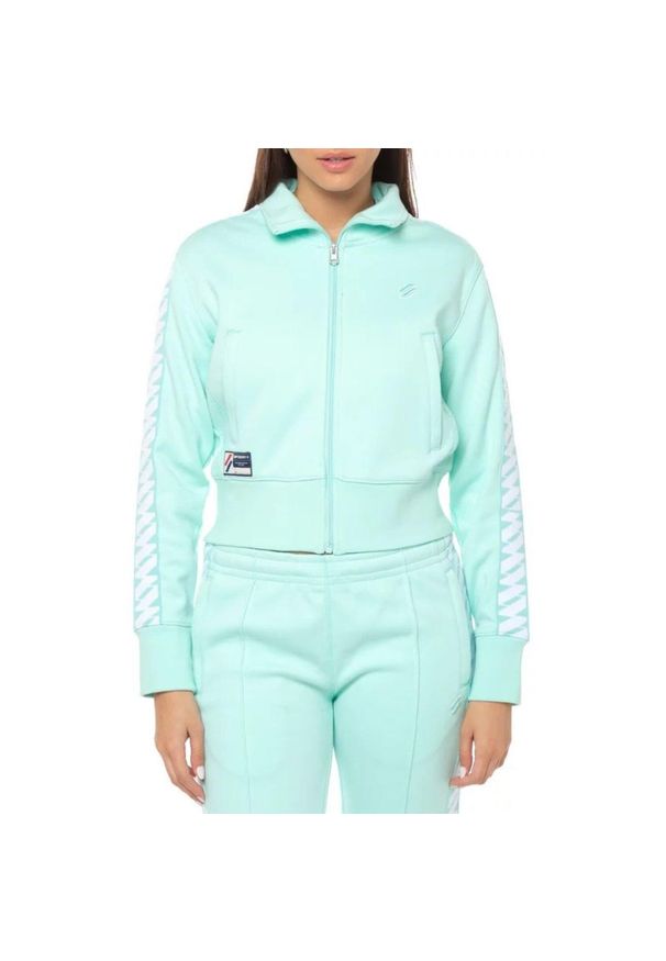 Bluza turystyczna damska Superdry Code S Logo Track Top. Kolor: niebieski. Materiał: poliester, bawełna