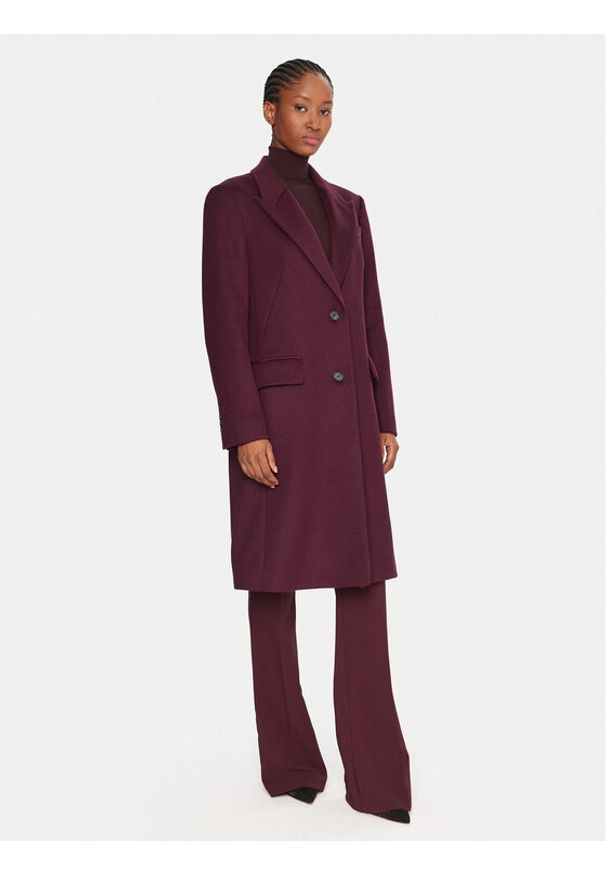 BOSS Płaszcz wełniany Classin 50548371 Fioletowy Regular Fit. Kolor: fioletowy. Materiał: wełna