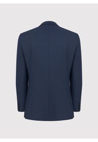 Pako Lorente - PAKO LORENTE – Granatowa marynarka garniturowa w subtelną kratę. Kolor: niebieski. Materiał: poliester, wiskoza, elastan. Wzór: kratka #4